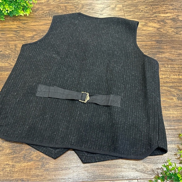 MENS Orton Brothers Clothing Co. Wool Utility Vest - Medium - Charcoal Stripe - Picture 6 of 12